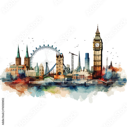 London Skyline Clipart clipart isolated on white background