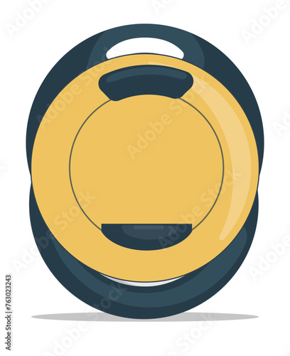 Electric unicycle vector illustration. Mono wheel electronic transport.
