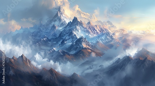 panoramic masterpiece featuring majestic beauty © DudeDesignStudio