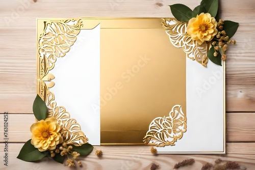 Obraz na płótnie background with frame and flowers w salonie