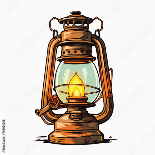 Old Oil Lamp Clipart clipart isolated on white background