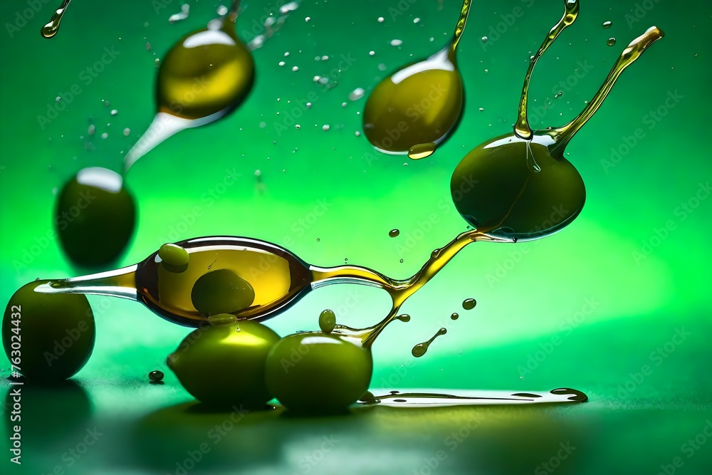 green olives and oil