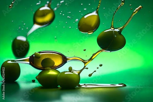 Obraz na płótnie green olives and oil w salonie
