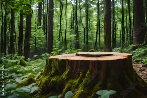 Obraz na płótnie forest and cut tree stem w salonie