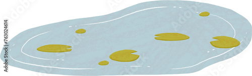 Textured art of pond or lake with plants