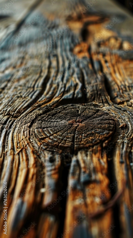 A close up of a piece of wood with some kind of design on it. Generative AI. A close up of a piece of wood with some kind of design on it. Generative AI.