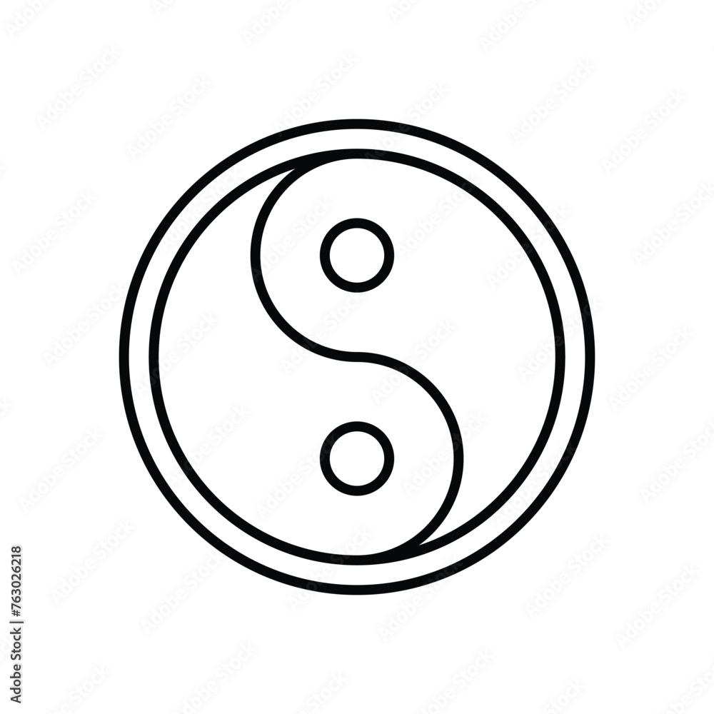 thin line Yin Yang vector icon thin line Yin Yang vector icon