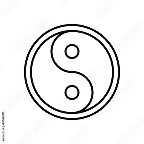 thin line Yin Yang vector icon