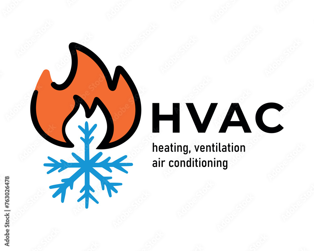 Vector logos for heating, cooling and air conditioning systems Vector logos for heating, cooling and air conditioning systems