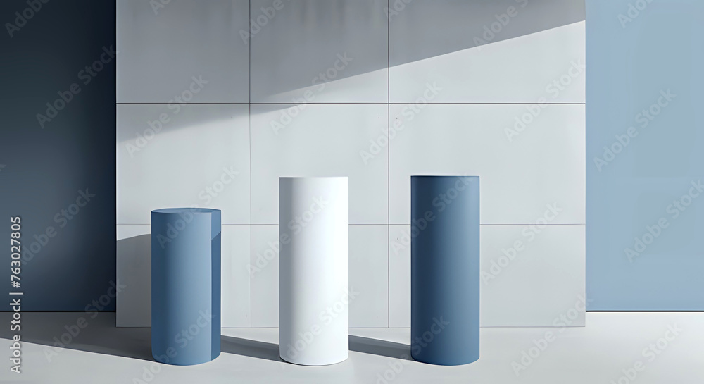 blau weiße Präsentations Säulen blau weiße Präsentations Säulen