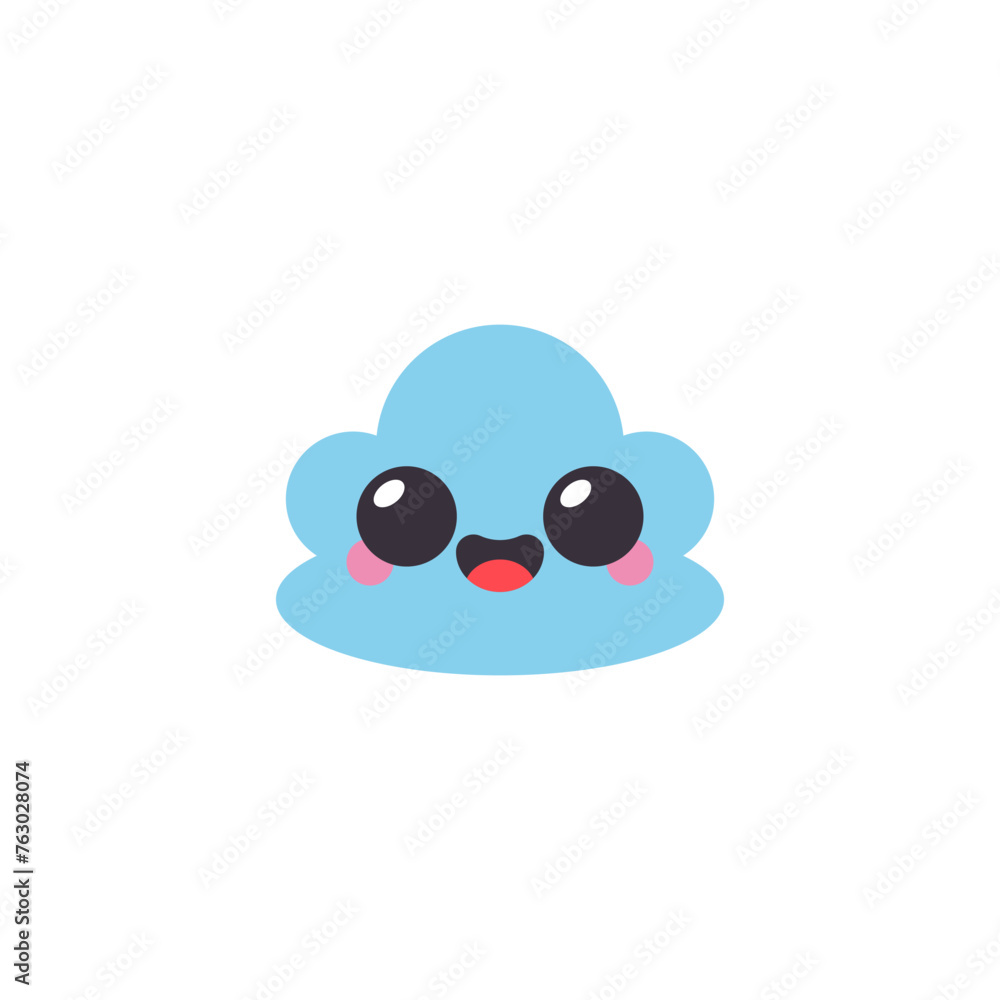 Cute cartoon cloud with emotion vector illustration isolated on a white background. Cute cartoon cloud with emotion vector illustration isolated on a white background.