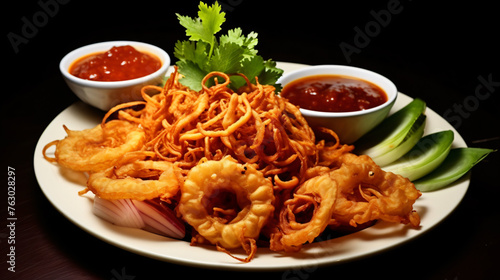Deep fried condiments of fried shallots to complement