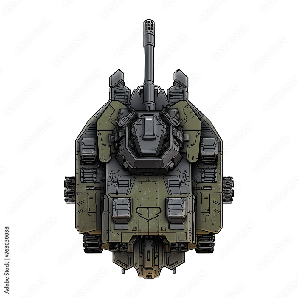 Top down view of a tank isolated on white Top down view of a tank isolated on white
