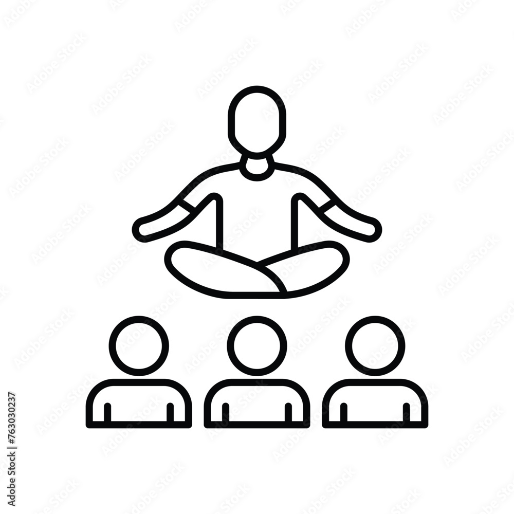 thin line yoga teacher vector icon thin line yoga teacher vector icon