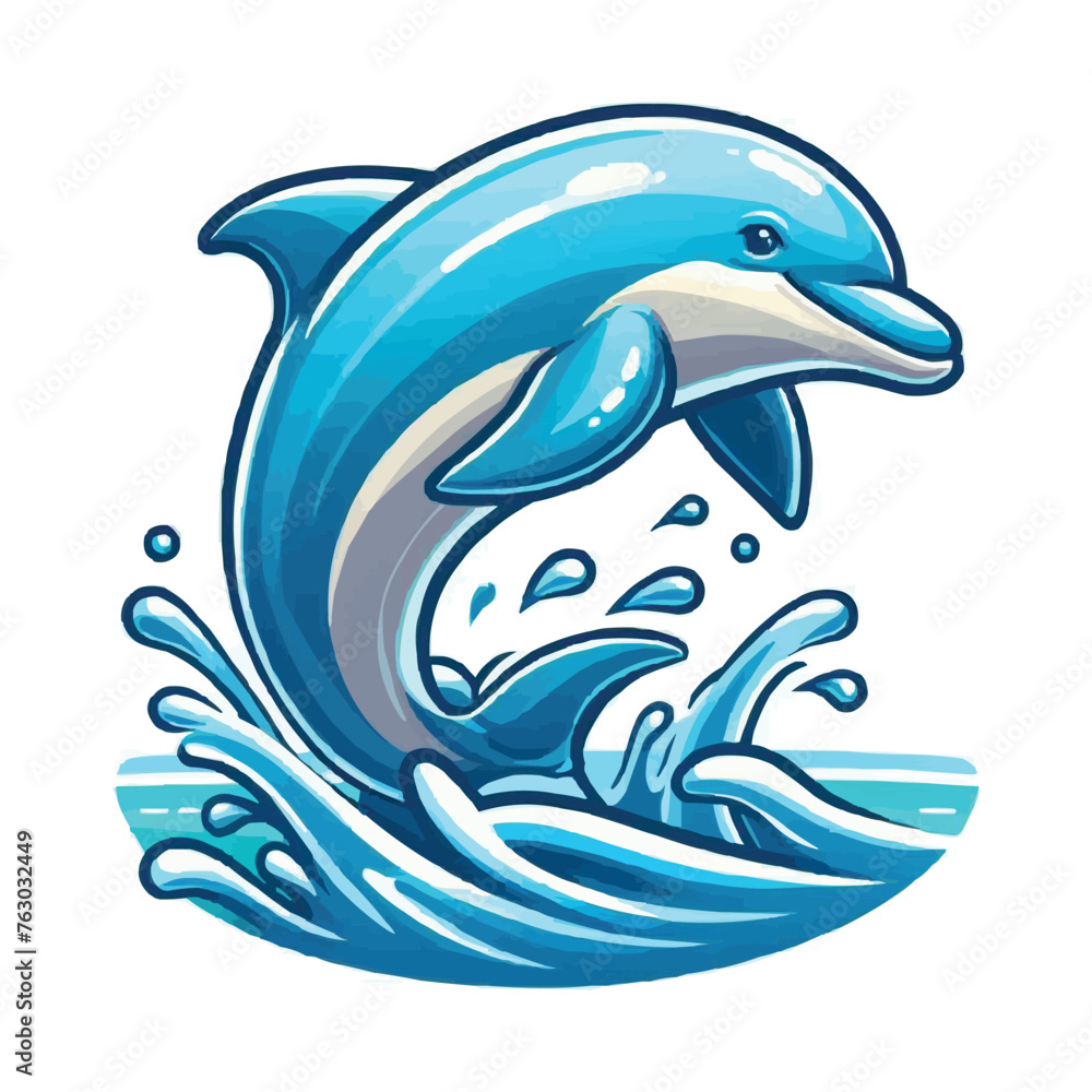 Dolphin Jumping Out of Water vector illustration Dolphin Jumping Out of Water vector illustration