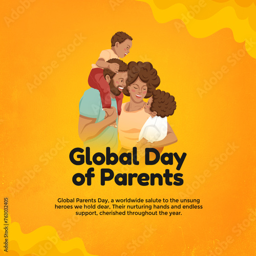 Illustration of parents wit...