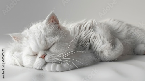 Adorable British Breed Cat White Color, Banner Image For Website, Background, Desktop Wallpaper