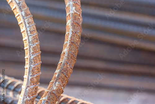 Konstfotografi Close up steel rebar for reinforcement concrete