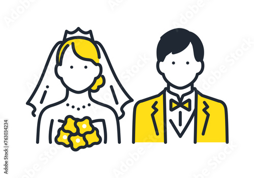 結婚式のシンプルなベクターアイコンイラスト素材