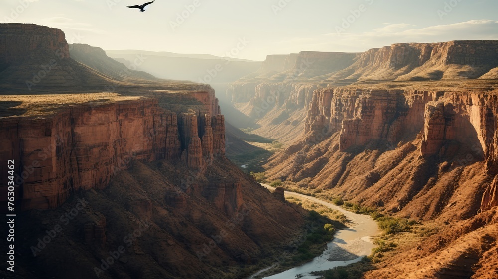 Stunning and scenic view of canyon from birdâ€™s perspective