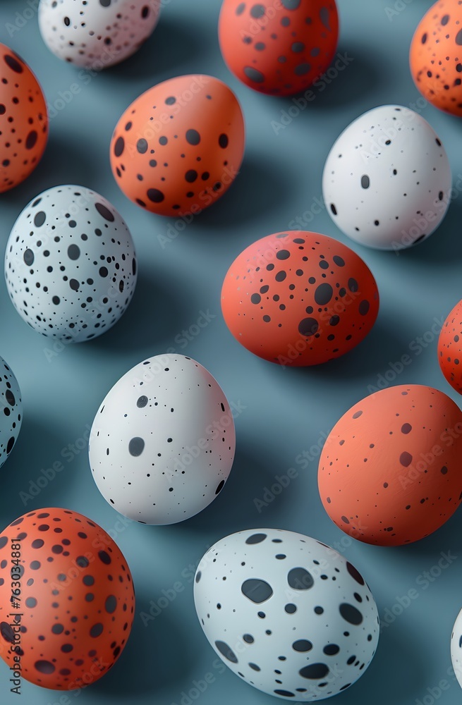 a colorful egg surrounded by blue and green