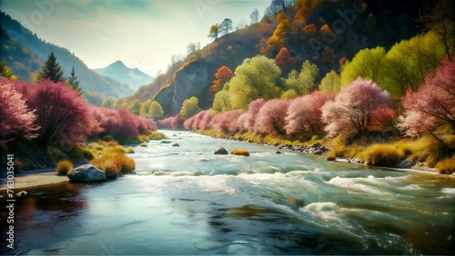 Spring River Landscape Captured with Nikon D850: Pristine Film Stock Photography