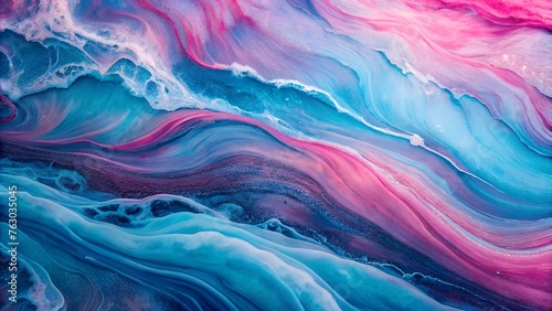 Abstract Marbled Waves Texture | Colorful Swirls Background in Pink and Blue