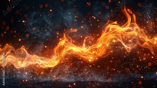 The fire effect is created in a modern format with realistic smoke for decoration and covering. The fire effect has a concept of sparkles, flames, and light.