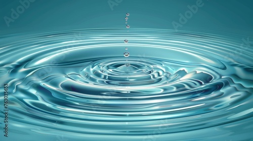Splash effects on water ripples from caustic drops or sound waves. Modern set round wave surfaces on transparent background. photo