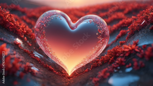 Heart shape for Love concept  Valentine s Day concepts. love symbol  concept for Valentine s Day  wedding etc. Heart elements for love concept design. AI generated image