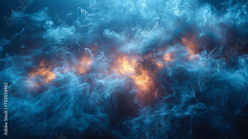 Close-up of atmospheric smoke and an abstract color background.