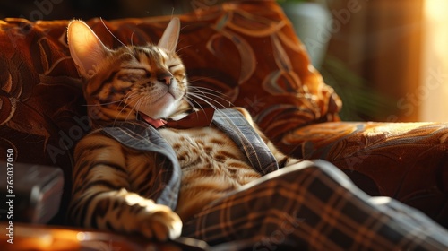 Boring Job Bengal Cat Business Entrepreneu, Banner Image For Website, Background, Desktop Wallpaper