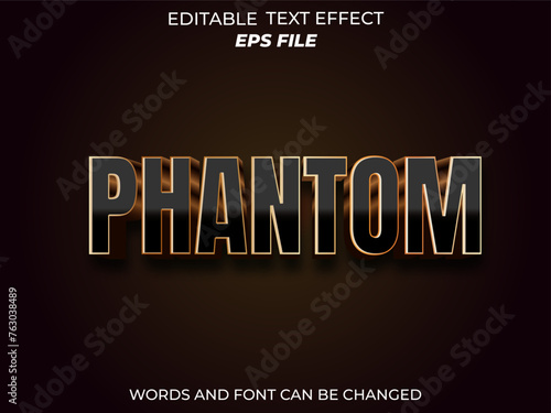 phantom text effect, font editable, typography, 3d text. vector template
