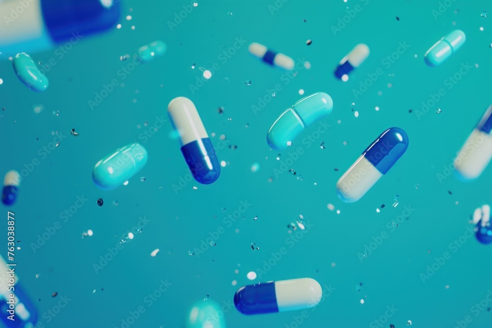 pharmaceutical medication pills flying pharmaceutical medication pills flying