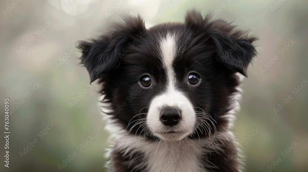 Cute Puppy Dog Border Collie Holding, Banner Image For Website, Background, Desktop Wallpaper