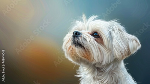 Cute Maltese Dog On Background, Banner Image For Website, Background, Desktop Wallpaper