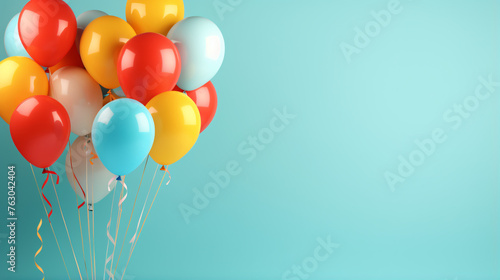 Bunch of bright balloons and space for text again photo