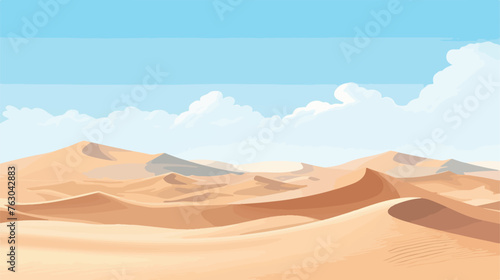 Panorama of dunes in a sandy desert sand dunes under © Ideas