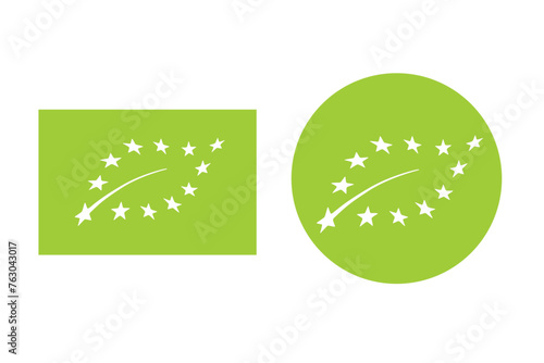 Cological agriculture logo or Organic product symbol. EU organic