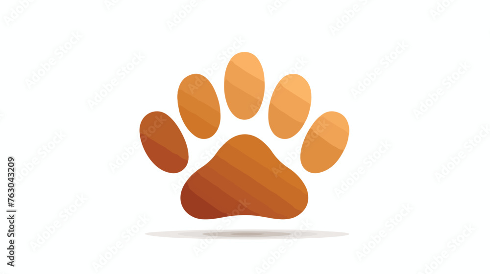 Paw Icon Isolated on White Background flat vector isolated