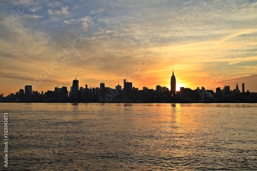 Sunset over Manhattan in New York, USA