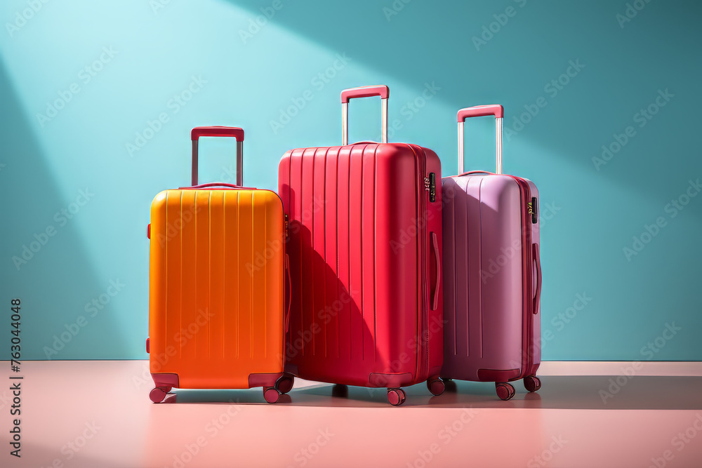 Colorful suitcases and duffel bags Colorful suitcases and duffel bags