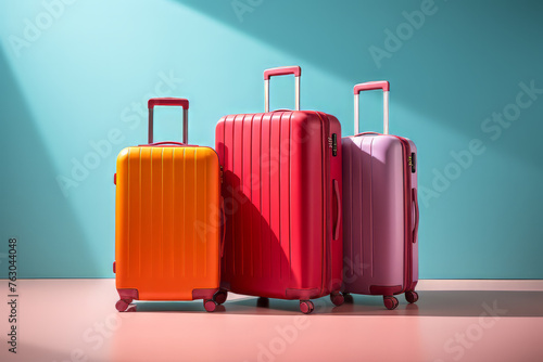 Colorful suitcases and duffel bags