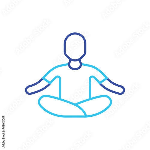 two color Yoga vector icon