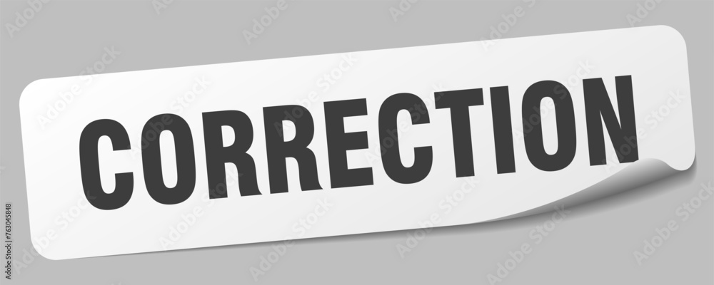 correction sticker. correction label correction sticker. correction label