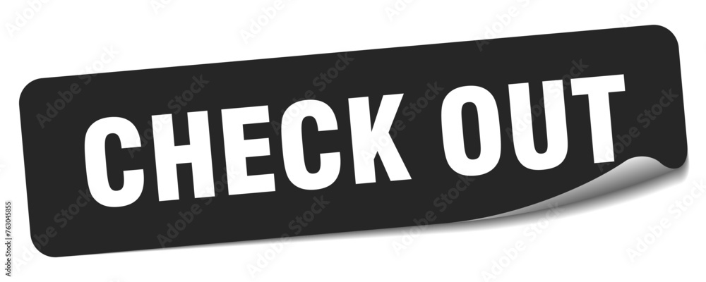 check out sticker. check out label check out sticker. check out label