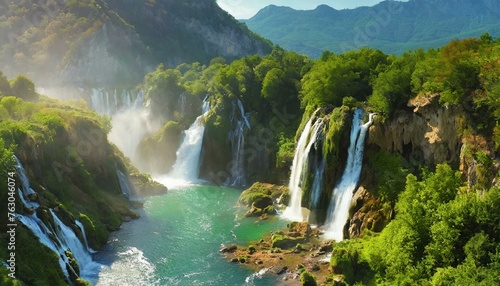 waterfall in the mountains