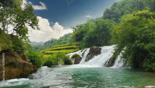 waterfall in the mountains