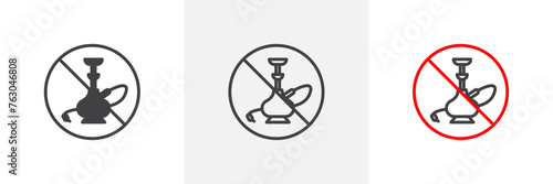 No Hookah Smoking Allowed. Shisha Usage Prohibition. Public Health Safety Sign