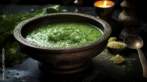 A bowl of velvety green goddess soup a burst of flavor